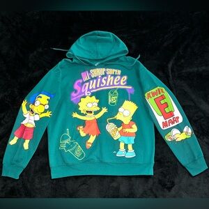 Simpsons Kwik E Mart Snacks Hoodie - Turquoise, Size M, Unisex